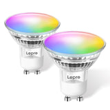 1 x RAW Customer Returns Lepro GU10 Smart Lamp RGBW, WiFi Alexa Light Bulbs, Wifi LED Bulbs, 4.5W 50W, RGB and Dimmable White, Dimmable via App or Voice, Compatible with Alexa Echo, Google Home, 4 Pack - RRP €27.28