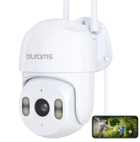 1 x RAW Customer Returns blurams 2K Outdoor Wi-Fi Camera, 360 Outdoor Camera, PTZ Outdoor Surveillance Camera with Color Night Vision, IP66 Waterproof, Two-Way Audio, Motion Detection - RRP €69.99