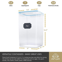 3 x Brand New Food Storage Containers - Pantry Organization Storage - Ideal for Flour, Sugar, Baking Supplies - Airtight Bulk Food Containers - BPA Free - RRP €68.4