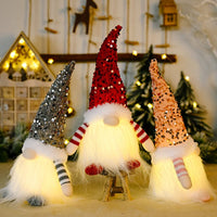 1 x RAW Customer Returns Pack of 3 Christmas gnomes illuminated, Christmas decoration gnome GNOME doll, Santa Claus figure faceless Swedish Tomte gnome craft set, Santa Claus figure plush, party Christmas decoration toy - RRP €28.99