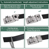 1 x RAW Customer Returns flintronic Men s Leather Belt with Automatic Buckle, Fashion Ratchet Belt 3.5cm 130cm, with Keychain and Gift Box - RRP €14.62