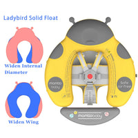 1 x RAW Customer Returns Ladybug Baby Safety Solid Float Non-Inflatable Swim Ring, Infant Swimming Trainer UPF 50 Sun Canopy Mambobaby Infant Pool Float Light Blue  - RRP €79.67