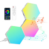 1 x RAW Customer Returns LED Hexagon Gaming Wall Light 3pcs Hexagon RGB Panel - Hexagon Honeycomb Wall Light Music Sync Decoration Hexa Wall Lighting Smart Hexagonal Gamer Room Decoration Modular Lamp - RRP €20.16