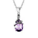 1 x Brand New SILVERCUTE 925 Silver Women s February Birthstone Necklace, Imitation Amethyst Snake Water Drop Pendant - RRP €40.68