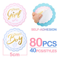 1 x RAW Customer Returns BETESSIN Gender Reveal Party Decoration Set, Gender Reveal Voting Poster 80pcs Team Boy Team Girl Stickers for Baby Shower Baby Party Gender Announcement Party Accessories - RRP €10.9