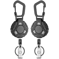 1 x RAW Customer Returns Retractable Keychain, 2 Pack Lanyard Tactical ID Badge Holder Retractable Retractable Card Holder ID Card Clip with 31 Inch Coated Steel Cable, Bearing 8.0 oz - RRP €9.56