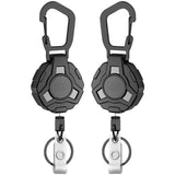 1 x RAW Customer Returns Retractable Keychain, 2 Pack Lanyard Tactical ID Badge Holder Retractable Retractable Card Holder ID Card Clip with 31 Inch Coated Steel Cable, Bearing 8.0 oz - RRP €9.56