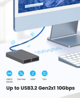 1 x RAW Customer Returns ORICO Dual-Bay M.2 NVMe SSD Enclosure, USB C to M2 Adapter for M Key PCIe 2230 224 2260 2280 M.2 SSDs, Tool-Free Installation Aluminum M2 External Case Support Trim and UASP up to 2x4TB-BM2-2N - RRP €64.33