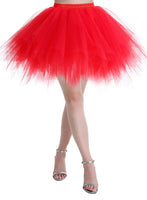 1 x RAW Customer Returns Dressystar LXQC Petticoats Mini Skirt Short Underskirt Tutu Irregular Tulle Women Girls Ballet Skirt Multi-Layers Red L - RRP €19.87