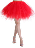 1 x RAW Customer Returns Dressystar LXQC Petticoats Mini Skirt Short Underskirt Tutu Irregular Tulle Women Girls Ballet Skirt Multi-Layers Red L - RRP €19.87