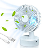 1 x RAW Customer Returns EMSECKO USB fan, automatic oscillation, four-stage wind speed, timer function, swivel function up, down, left and right desktop fan - RRP €20.1