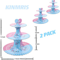 1 x RAW Customer Returns KINMRIS 2 Pack Gender Reveal Party Cardboard Cake Stand, 3 Tier Serving Stand Muffin Stand Cupcake Stand for Birthday Party, Baby Showers G-Baby  - RRP €12.1