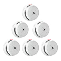 1 x RAW Customer Returns Smoke detector set of 6, AEGISLINK 10-year battery mini photoelectric fire alarm, fire detector with test silence button, low battery warning, S500 - RRP €69.99