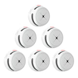 1 x RAW Customer Returns Smoke detector set of 6, AEGISLINK 10-year battery mini photoelectric fire alarm, fire detector with test silence button, low battery warning, S500 - RRP €69.99