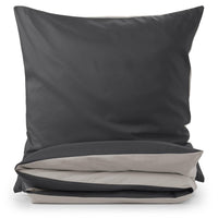 1 x RAW Customer Returns Blumtal Premium bed linen 200x200 summer pillowcase 80x80 cm - Oeko-TEX certified summer bed linen 200x200 reversible - two-tone microfiber bed linen 200x200 light grey anthracite - RRP €29.99