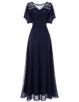 1 x RAW Customer Returns DRESSTELLS Cocktail Dress Women s Elegant with Sleeves Evening Dress Long Elegant for Wedding Bridesmaid Dresses Navy L - RRP €65.47