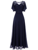 1 x RAW Customer Returns DRESSTELLS Cocktail Dress Women s Elegant with Sleeves Evening Dress Long Elegant for Wedding Bridesmaid Dresses Navy L - RRP €65.47