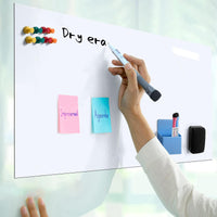 1 x RAW Customer Returns Magnetic whiteboard film 42 x 30 cm, self-adhesive whiteboard for walls, smooth surfaces, wipeable white magnetic film sticker for home, school, office, with pens, sponge, pen tray, magnets - RRP €17.99