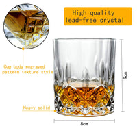 1 x RAW Customer Returns Set of 6 Classic Cocktail Whiskey Glasses, High Quality Crystal Glass Tall Glasses for Drinking Bourbon, Scotch, Cocktail, Cognac, Whiskey, Large, 11 oz - RRP €32.0