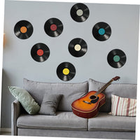 1 x RAW Customer Returns Pieces Vinyl Record Decoration Vinyl Record Wall Stickers Indie Record Wall Decor Mini Rock and Roll Decor Pvc Party Supplies - RRP €21.6