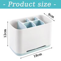 1 x Brand New PNOOFR 1 Piece Organizer Bathroom Toothbrush Holder Toothpaste Holder Electric Toothbrush Holder with Adjustable Dividers 4 Toothbrush Compartments 2 Storage Slots - RRP €20.4