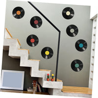 1 x RAW Customer Returns Pieces Vinyl Record Decoration Vinyl Record Wall Stickers Indie Record Wall Decor Mini Rock and Roll Decor Pvc Party Supplies - RRP €21.6