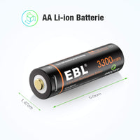 1 x RAW Customer Returns EBL USB AA rechargeable batteries with micro USB cable, Li-ion rechargeable batteries 3300 mWh, 4 pieces - RRP €21.6