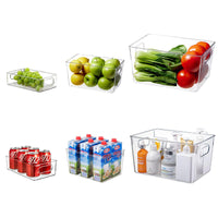 2 x Brand New Fridge organizer set of 6, transparent storage box organiser, fridge drawers, pantry storage containers with handle for kitchens, cool boxes, cupboards, shelves, sinks, BPA free - RRP €35.48