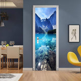 1 x RAW Customer Returns workid 3D door wallpaper door foil self-adhesive door poster PVC door sticker photo wallpaper glacier 77x200 - RRP €24.18