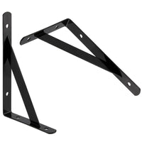 1 x RAW Customer Returns CHUEHKAK 12 Pack Shelf Brackets 90 Degree Shelf Bracket Black Steel Shelf Support 150mm Heavy Duty Bracket with Screws Angle Shelf Bracket Shelf Bracket for Bookshelves, Wall Mounting and Bathroom - RRP €17.04