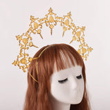 1 x RAW Customer Returns GRACEART Women s Masquerade Crown Sunburst Halo Crown Headband Women s Headband Party Costume Accessories B  - RRP €22.21