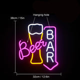 1 x RAW Customer Returns Beer Neon Sign for Wall Decor, Beer Bar Neon Light, Beer Led Sign with USB Powered for Bar, Beer Bar, Home Decoration, Shop, Nightclub - RRP €41.34