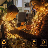 1 x RAW Customer Returns Elegear Fairy Lights Outdoor Warm White 50M 2000 LEDs Christmas Lighting Power Operation Christmas Decoration 8 Modes LED Fairy Lights for Indoor Outdoor New Year Christmas Tree Party Hotel Garden Wedding - RRP €68.48