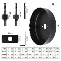 1 x RAW Customer Returns Gunpla 21-piece hole saw set diameter 19-152mm with center drill, hole saw circular blade for drilling holes in wood, thin sheet metal, aluminum profiles, plasterboard, PVC etc. - RRP €25.0