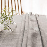 1 x RAW Customer Returns Plenmor Cotton Linen Tablecloth for Rectangular Tables Solid Lattice Embroidery Table Cover for Kitchen Dining Table Decoration 135x180 cm, Gray  - RRP €27.22