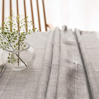 1 x RAW Customer Returns Plenmor Cotton Linen Tablecloth for Rectangular Tables Solid Lattice Embroidery Table Cover for Kitchen Dining Table Decoration 135x220 cm, Gray  - RRP €31.25