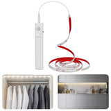 1 x RAW Customer Returns LED strip battery operated with motion detector for kitchen - LUXJET cold white LED strip BATTERY for wardrobe, toilet, bedroom, stairs, closet - RRP €10.1