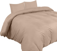 1 x RAW Customer Returns Utopia Bedding bed linen 220x240 set - microfiber duvet cover 240x220 cm 2 pillowcases 65x65 cm - beige - RRP €22.88