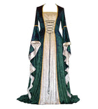 1 x RAW Customer Returns CosCool Women s Retro Medieval Dress with Trumpet Sleeves, Medieval Victorian Queen Dresses Renaissance Gothic Maxi Dress Carnival Halloween Party Princess Costume Green XL - RRP €42.99