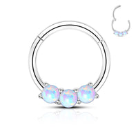 1 x RAW Customer Returns CM Crareesi Mania 16g Stainless Steel Septum Cartilage Piercing with Opal, Opal, Stainless Steel, Steel - RRP €21.6