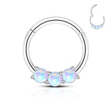 1 x RAW Customer Returns CM Crareesi Mania 16g Stainless Steel Septum Cartilage Piercing with Opal, Opal, Stainless Steel, Steel - RRP €21.6