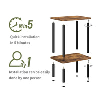 1 x RAW Customer Returns APICIZON Side Table Wood, 2 Tier Bedside Table Narrow, 40x30x52cm, Small Side Table with Storage Space, Narrow Side Table for Living Room, Bedroom, Balcony, Easy Assembly, Brown - RRP €30.99