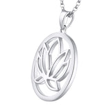 1 x RAW Customer Returns JO WISDOM Women s Necklace Silver 925 Necklace Pendant Lotus Flower Yoga with White Gold Plated, Jewelry for Women - RRP €39.32