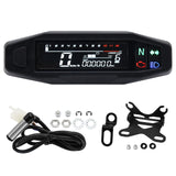 1 x RAW Customer Returns KAOLALI Motorcycle Tachometer, Waterproof Tachometer 12000 RPM, Universal Digital Tachometer for Motorcycle Oil Gauge Dual Odometer Tachometer with Indicator - RRP €49.18