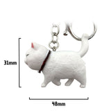 1 x Brand New EVEMATE cat keychain with rotating head - various cute cats - cat pendant keychain - lucky cat gift bag pendant girls women animal lovers white  - RRP €9.98