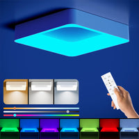 1 x RAW Customer Returns BLNAN LED ceiling light RGB dimmable 24W, ceiling lamp with remote control, lamps color change 3000K-6500K for living room bedroom children s room kitchen bathroom square 30cm - RRP €38.3