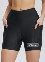 1 x RAW Customer Returns BALEAF Women s 4D Padded Cycling Shorts 5 Lycra Cycling Underwear UPF 50 Cycling Padding Pockets Biker Cycling Black M - RRP €31.0