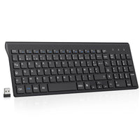 1 x RAW Customer Returns cimetech Wireless Keyboard, French AZERTY Keyboard with Nano Receiver USB 2.4GHz, Ergonomic, Compatible with Windows MacOS, Windows PC Laptop - Black - RRP €20.4