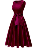 1 x Brand New Gardenwed Women s Velvet Dress 50s Cocktail Dress Rockabilly Dresses Petticoat Festive Wedding Burgundy L - RRP €38.14