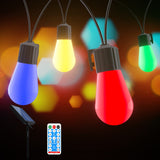 1 x RAW Customer Returns LED solar fairy lights outdoor, 15m solar fairy lights with 15 LED lamps, IP65 waterproof remote-controlled fairy lights for outdoor use for balcony garden party RGB  - RRP €35.28